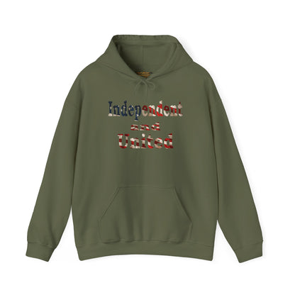 Independent and United Hoodie – Patriotic American Flag Shirt - Celebrate Strength & Unity American Pride Sweatshirt