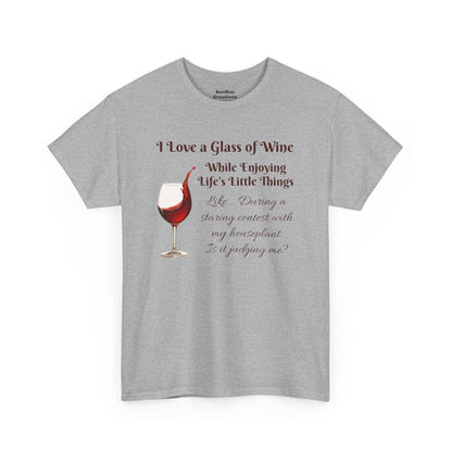 Judgmental Houseplant Wine Lovers T-Shirt - Funny Wine Shirt, Clever Tee for Wine Lovers with a Sense of Humor!