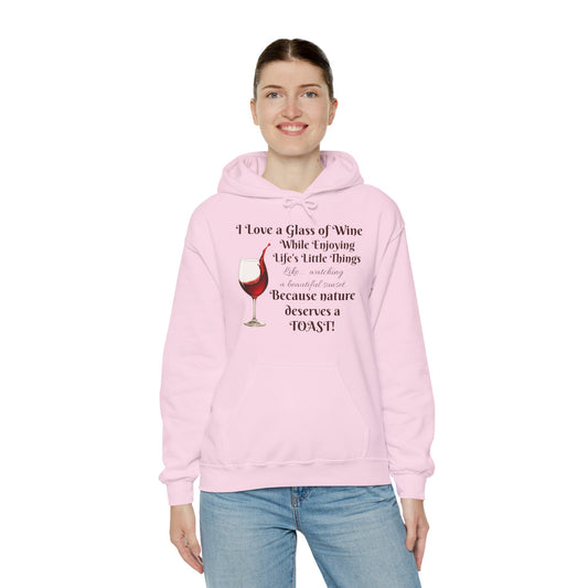Wine Lover's Unisex Hoodie, Watching a Sunset, Cozy Sweatshirt for Wine Lovers, Perfect Gift for Birthdays, Fall Fashion, and Everyday Comfort