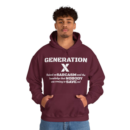 Generation X Hoodie – Raised on Sarcasm Hoodie Retro, Bold & Proud Gen X Shirt
