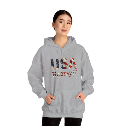 USA Hooray Hoodie – Patriotic American Flag Colors - Perfect for 4th of July & Everyday Pride Sweatshirt