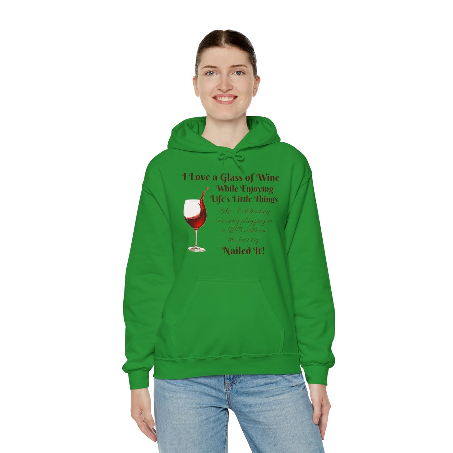 Wine Lover's Unisex Hoodie, Plugging in a USB Cable, Cozy Sweatshirt for Wine Lovers, Perfect Gift for Birthdays, Fall Fashion, and Everyday Comfort