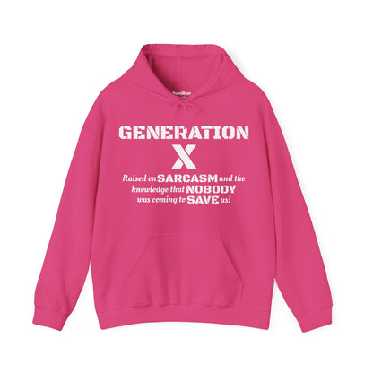 Generation X Hoodie – Raised on Sarcasm Hoodie Retro, Bold & Proud Gen X Shirt