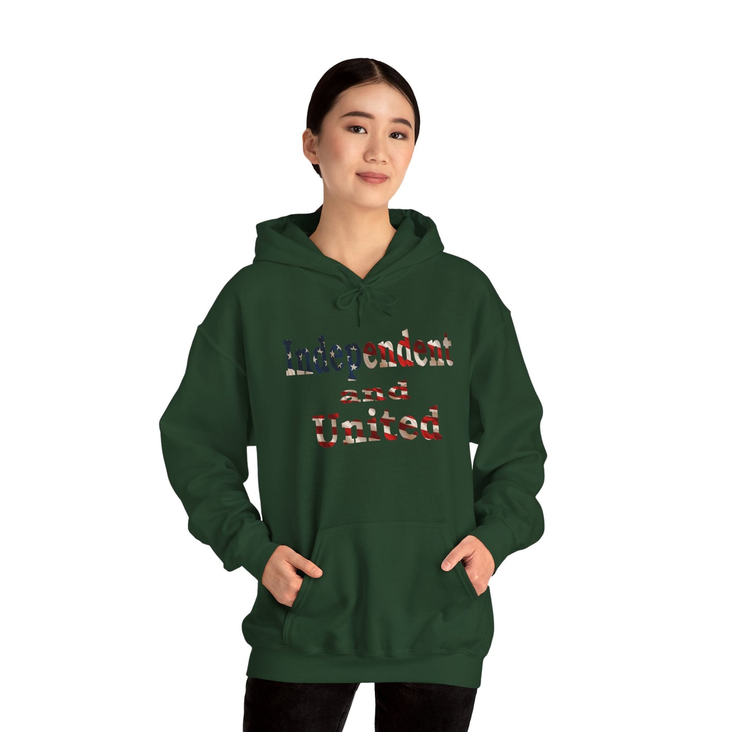 Independent and United Hoodie – Patriotic American Flag Shirt - Celebrate Strength & Unity American Pride Sweatshirt