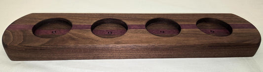 Table Centerpiece/Candle/Small Vase Holder Handmade from Solid Walnut and Purple Heart Wood